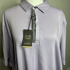 Tasso Elba NEW Luxurious Supima Lavender Knit Polo Sz X-Large